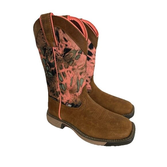 JUSTIN Women’s Trekker 11" Camo Work Boot Size 7B Waterproof Russet Brown SE4356 - Picture 1 of 16